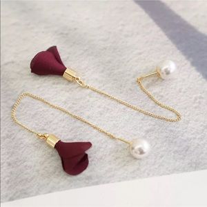 Flower Drop Long Chain Dangle Earrings (as…